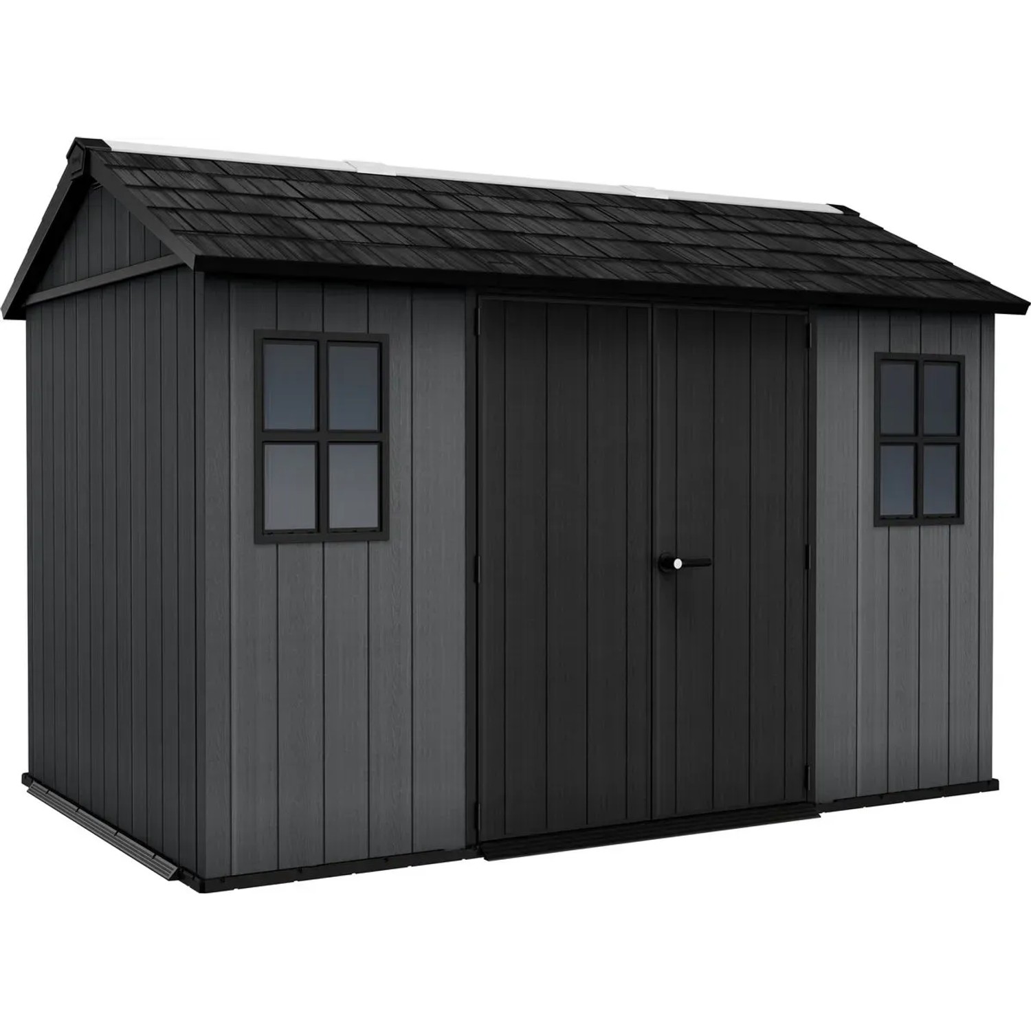 Keter Gartenhaus Newton 1175 mit Satteldach Kunststoff Grau 230x350x246 cm