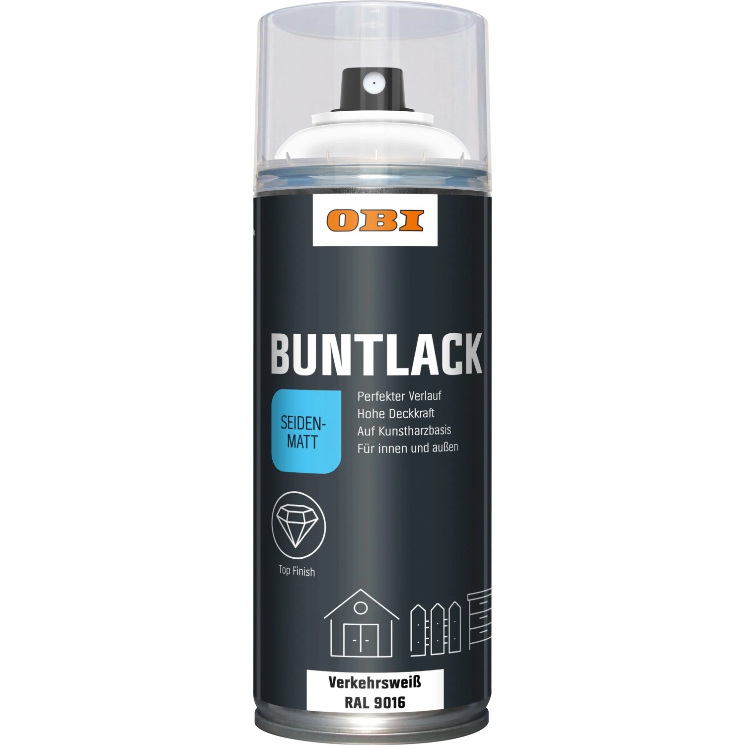 OBI Buntlack Spray RAL 9016 Verkehrsweiß seidenmatt 400 ml