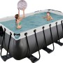 Exit Black Leather Pool 400x200 mit Kindern, Sandfilteranlage und Abdeckung.