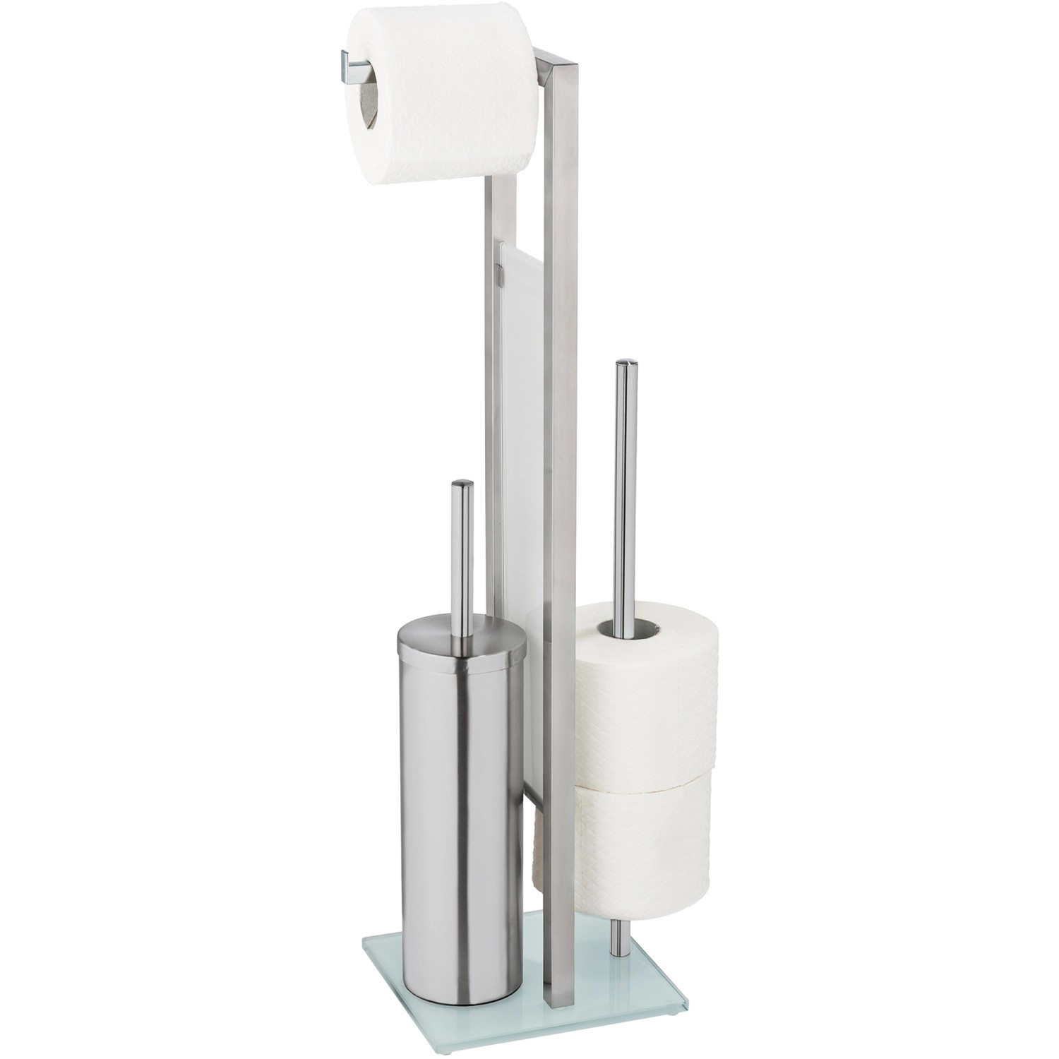 Wenko Stand mit WC-Garnitur Rivalta Silber Matt