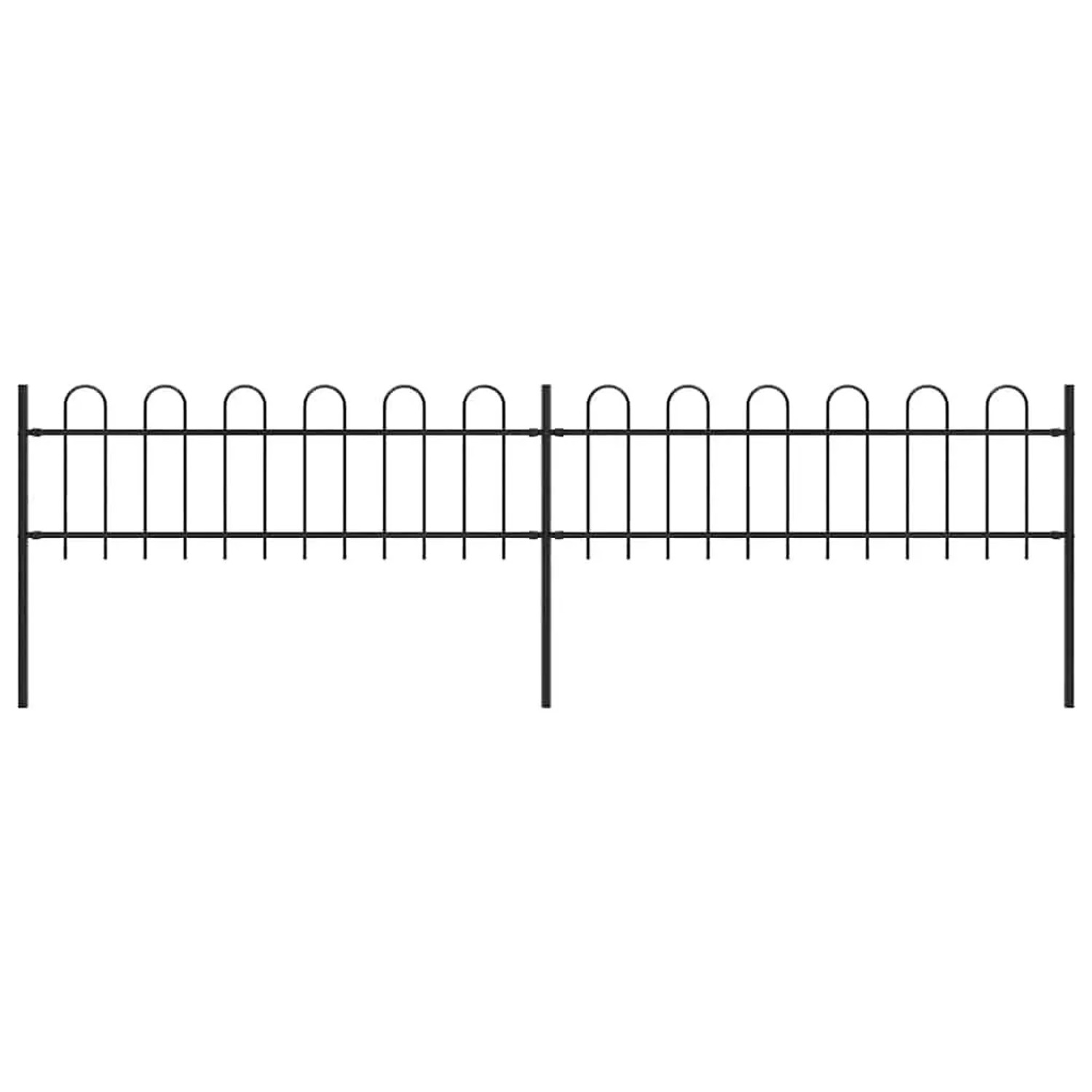 vidaXL Gartenzaun mit Rundbogen Stahl 359 x 60 cm Schwarz 277639 günstig online kaufen