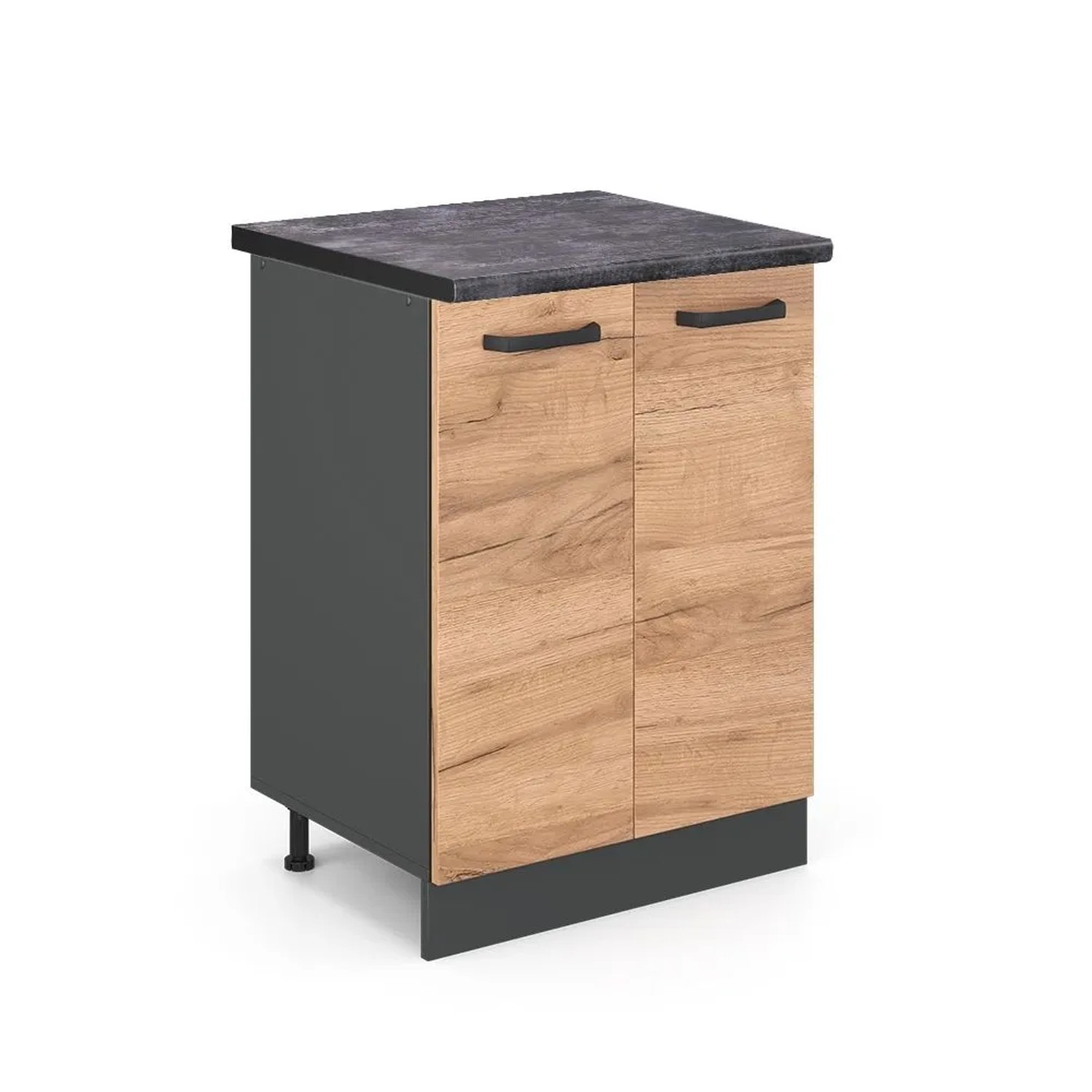 Vicco Küchenunterschrank R-Line Goldkraft Eiche Anthrazit 60 cm AP Anthrazit