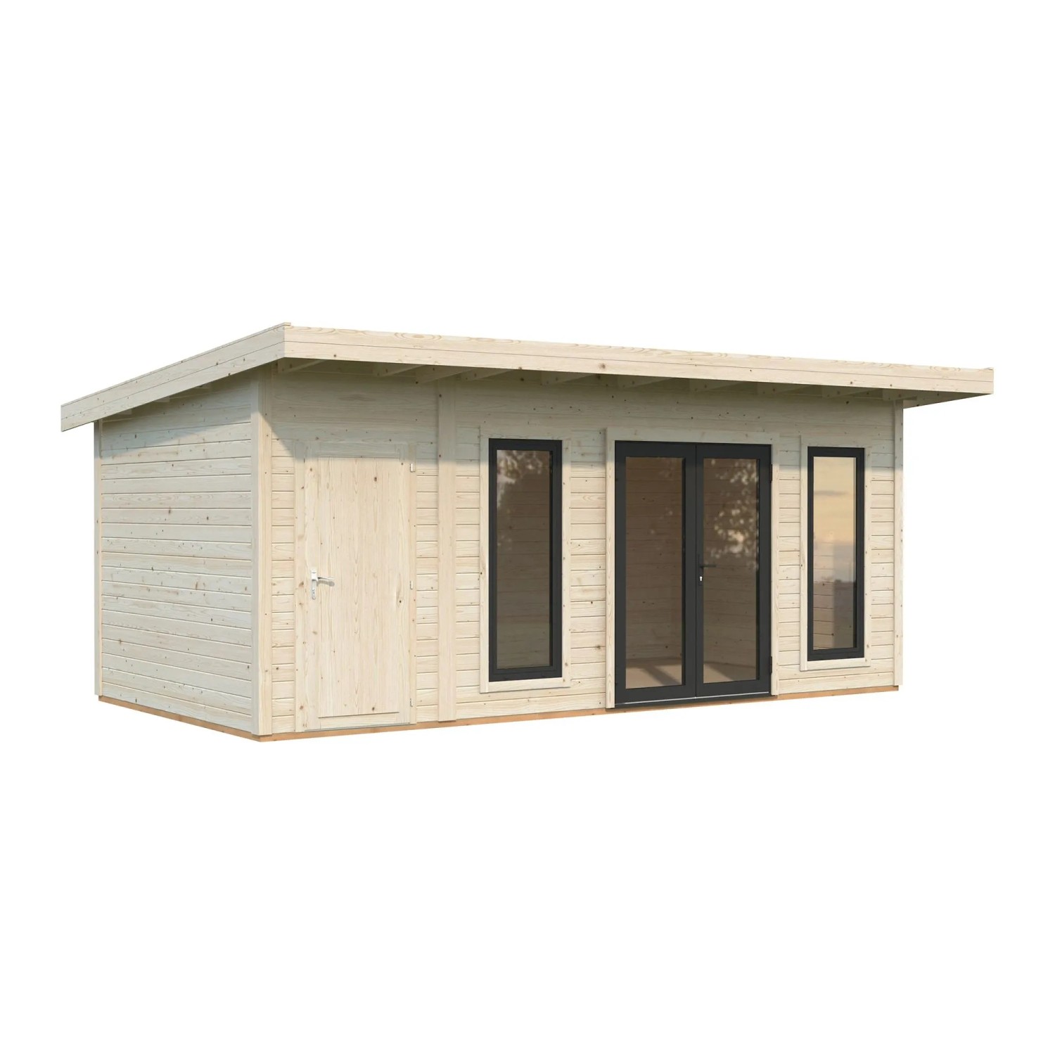 Palmako Holz-Gartenhaus mit Pultdach, unbehandelt, 586x300 cm, 16,7 m².