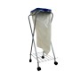 Schulte Müllsackständer mit Rollen und blauem Klemmdeckel für Wertstoffsäcke.