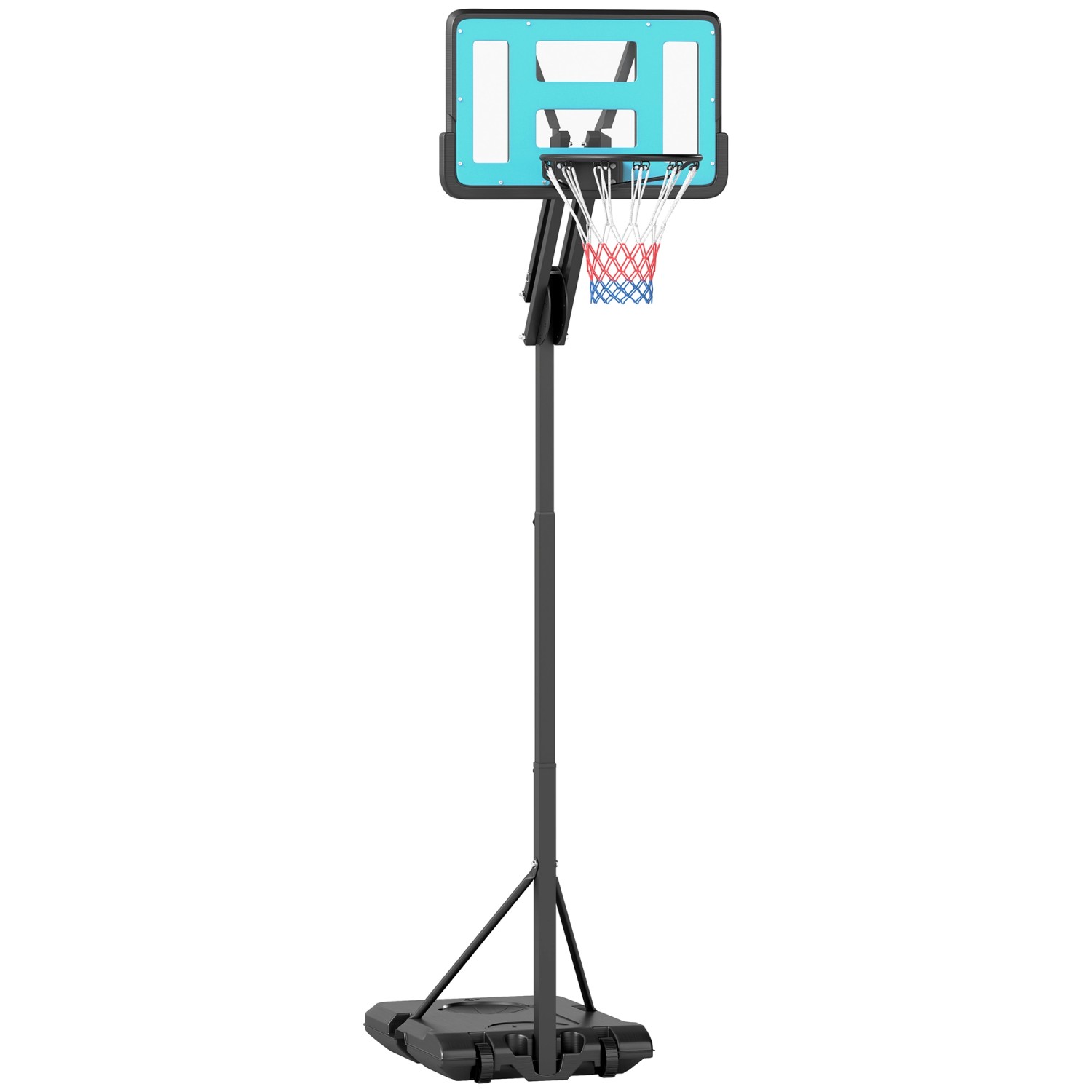 SPORTNOW Basketballkorb Stahl Kunststoff Schwarz 71L x 175B x 180 270H cm