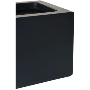 Detailansicht des anthrazitfarbenen Vivanno Pflanzkasten Flobo, 45x17x15 cm.