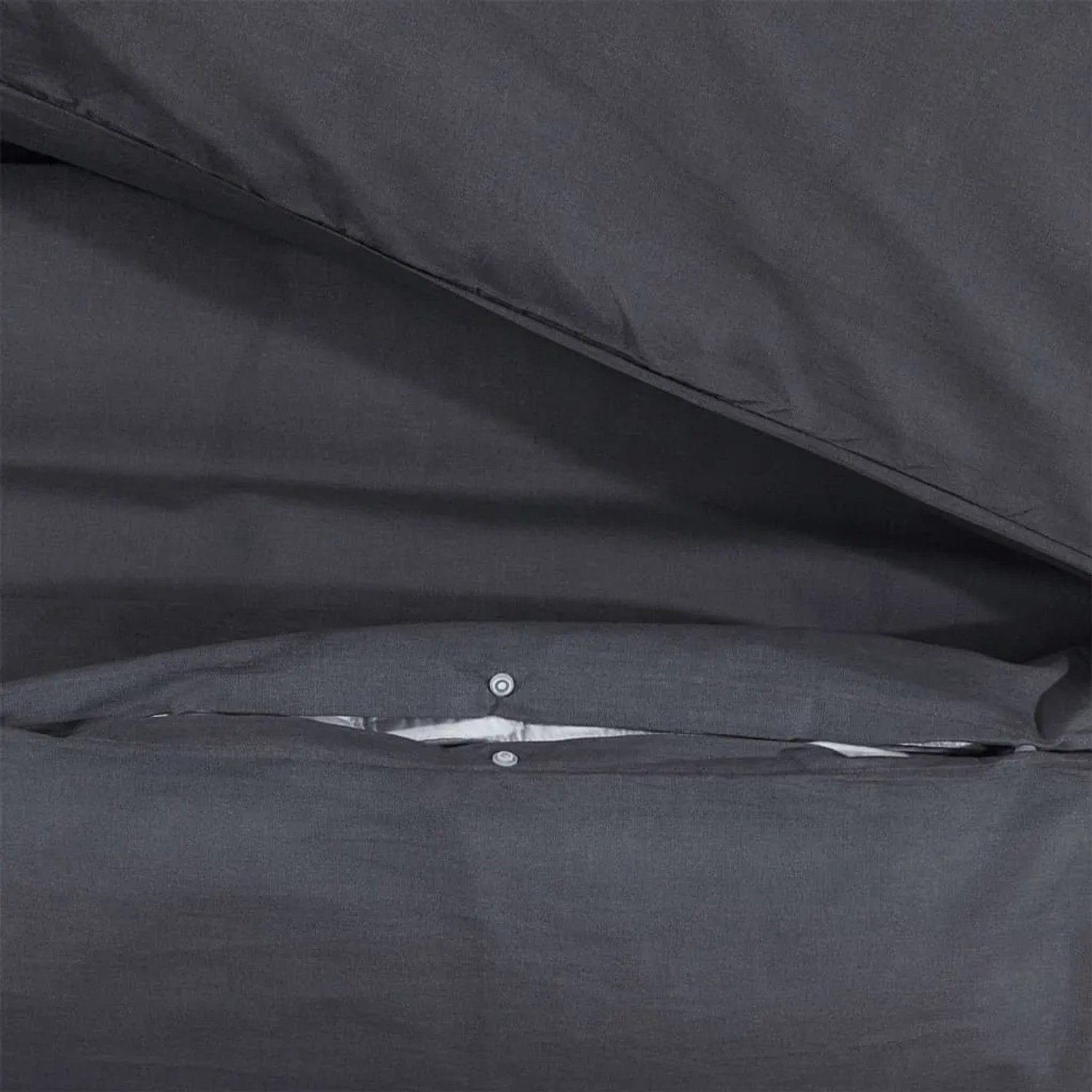 Schwarzes vidaXL Bettwäsche-Set (200x220 cm) aus Baumwolle mit Knopfverschluss.