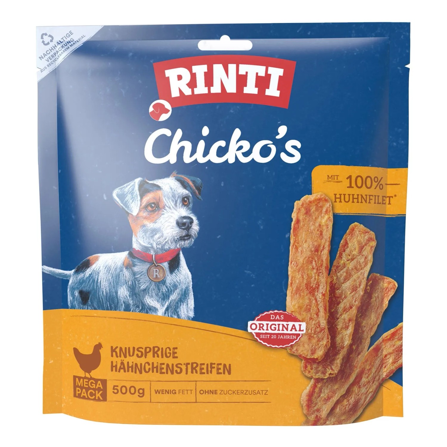 Rinti Hunde-Natursnacks Chicko Hähnchenstreifen Megapack 500 g