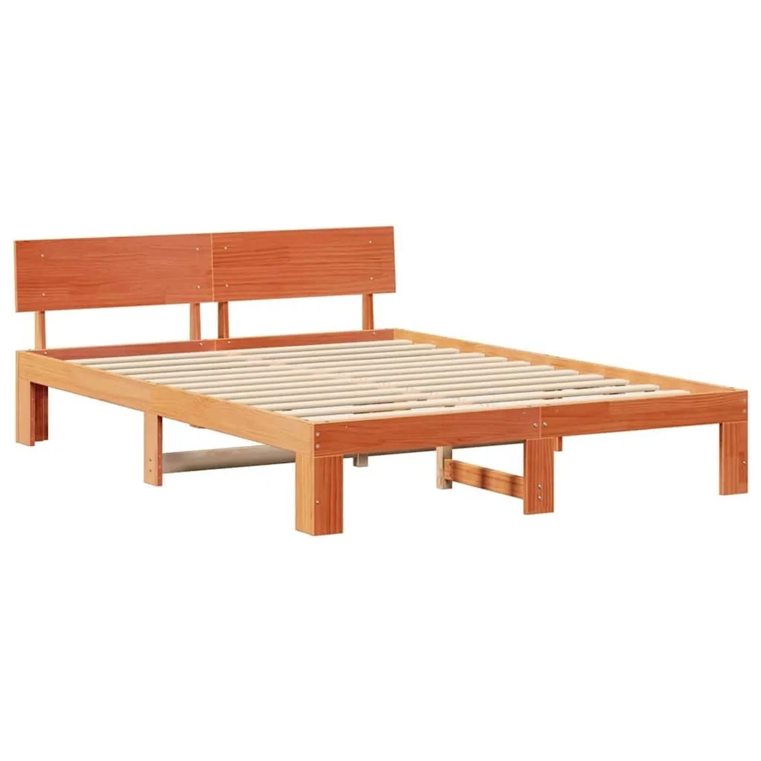 vidaXL Bettrahmen Wachsbraun 150 x 200 cm Massives Kiefernholz 872649