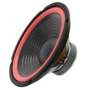 Rockwood Basslautsprecher, 250mm, 4 Ohm mit roter Sicke. Ideal für Hi-Fi- und Heimkino-Systeme.