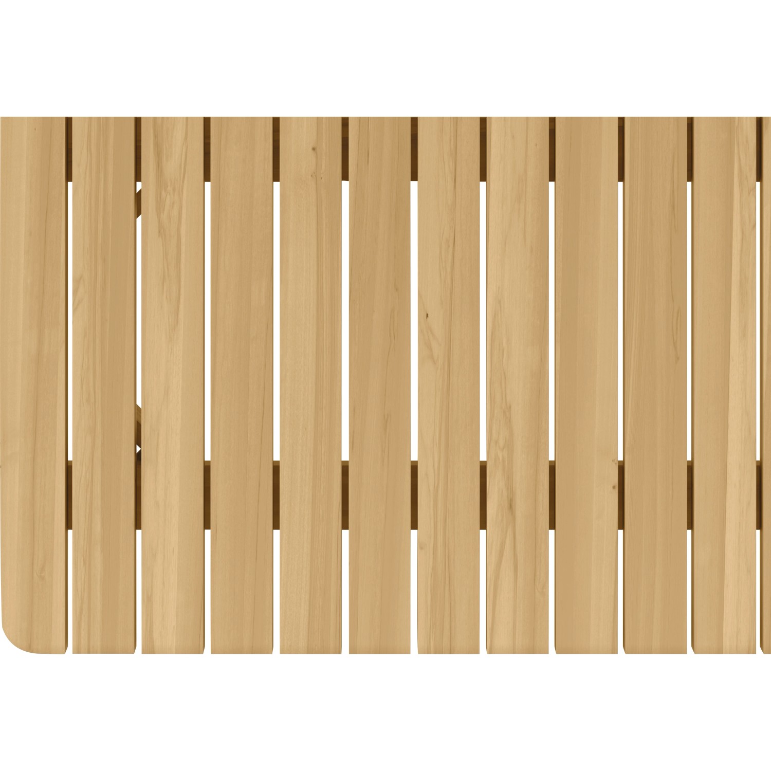 Detailansicht der Akazienholz-Oberfläche des 4-teiligen Lounge-Sets Lakewood.