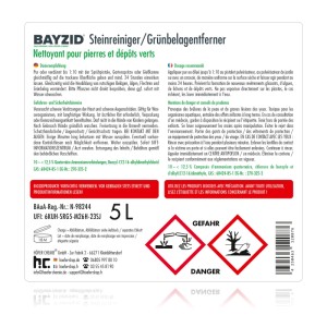 Bayzid Steinreiniger Grünbelag-Entferner 5l für die Reinigung von Steinböden und -flächen.