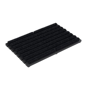 Relaxdays Schuhabstreifer Holz Kunststoff Gummi Schwarz Rutschfest 4,5 cm x 59 cm x 36 cm 1,8 kg
