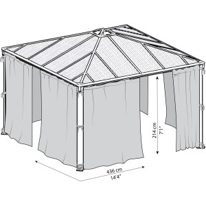 Graues Palram Insektenschutznetz 4,3x4,3m für Pavillons, Zubehör für Lauben & Pavillons.
