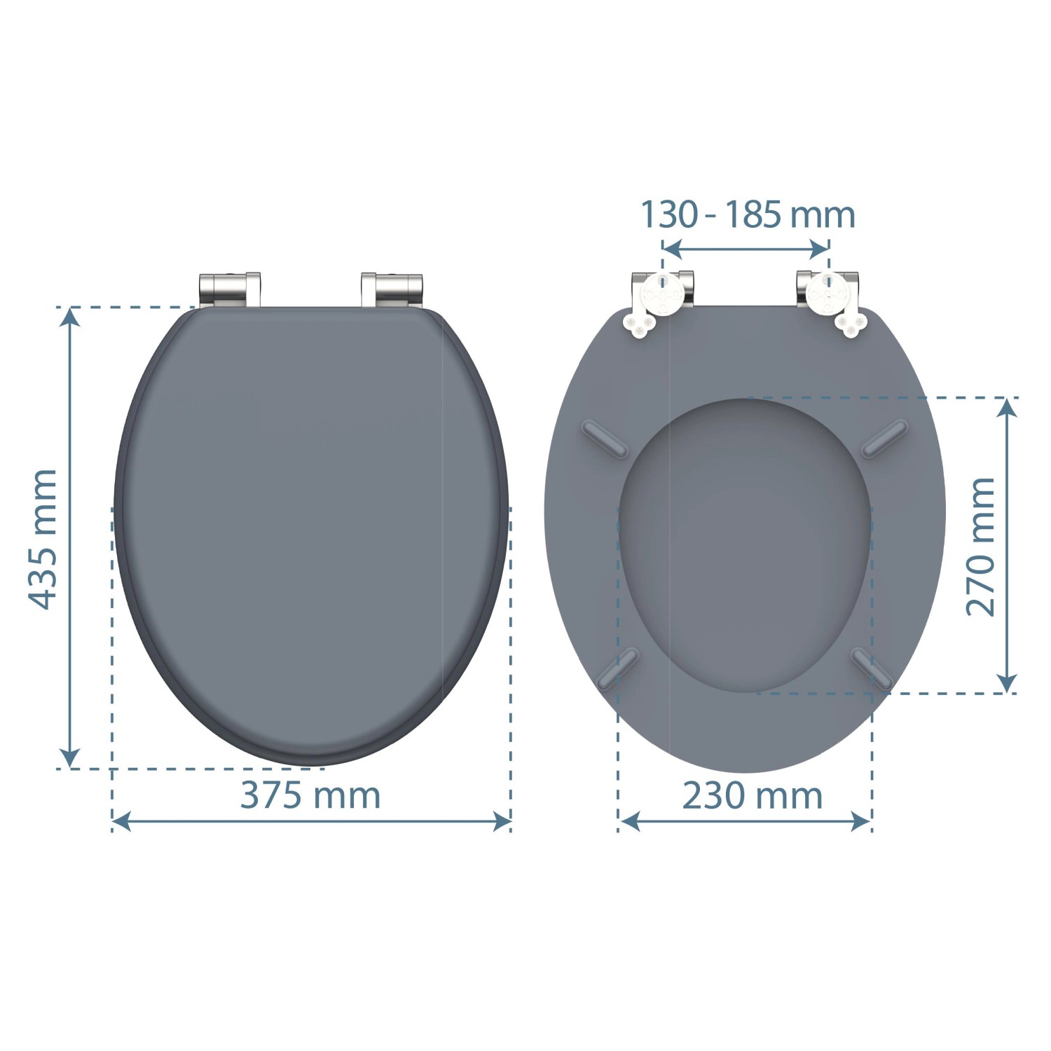 Schütte WC-Sitz MDF Spirit Grey, Maße und Details zur Montage.