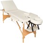 Tectake 3 Zonen Massageliege Daniel Breite 60 cm  Polsterung 5 cm Inklusive Tragetasche  185 x 60 x 62 cm Beige
