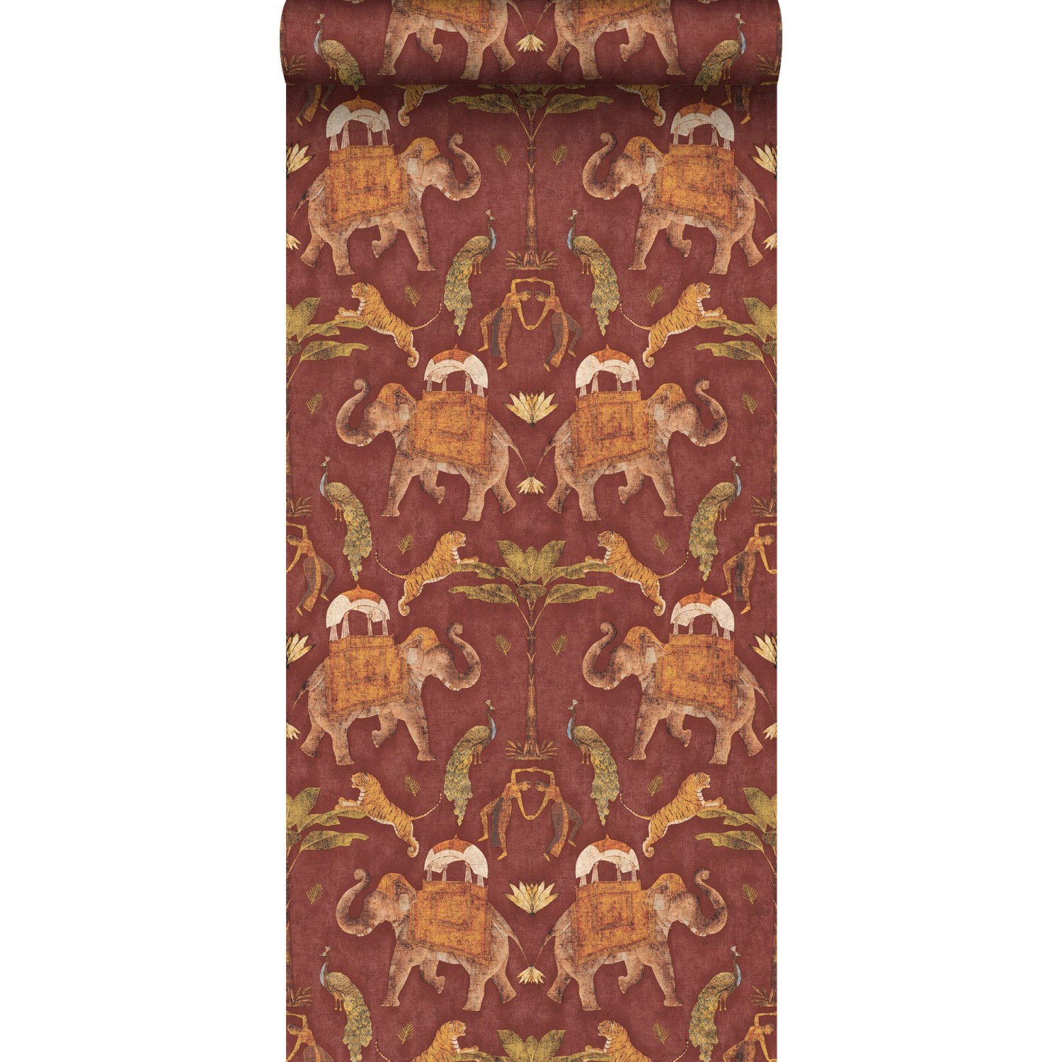 Sanders & Sanders Tapete Elefanten Terrakotta 53 cm x 10 m günstig online kaufen