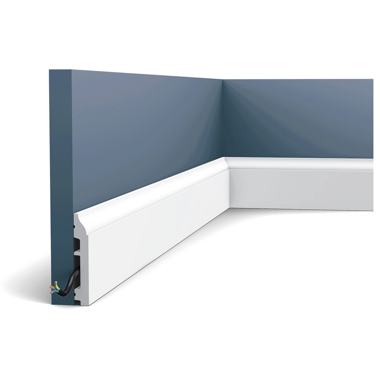 ORAC DECOR SX172 AXXENT Sockelleiste Zierleiste Stuckleiste 2 m 200 cm x 8,5 cm x 1,4 cm Weiß