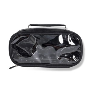 Schwarzes Glamswitcher Pouch Taschen Inlay mit transparentem Deckel und Griff. Kosmetiktasche für Make-up Aufbewahrung.