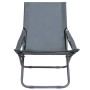Grauer Furnicato Klappbarer Strandstuhl aus Stoff, ideal für Garten und Camping.