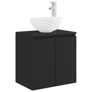 vidaXL Wandmontierte Waschtisch Schwarz 49,5 x 35 x 63 cm 890383