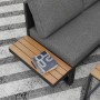 Detailaufnahme: Dunkelgraues Outsunny Garten Sofa Set mit Beistelltisch und Kissen.