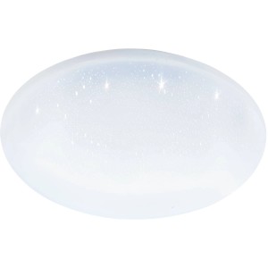 Weiße, runde Eglo LED-Deckenleuchte Totari-Z mit Kristalleffekt und Zigbee Funktion.