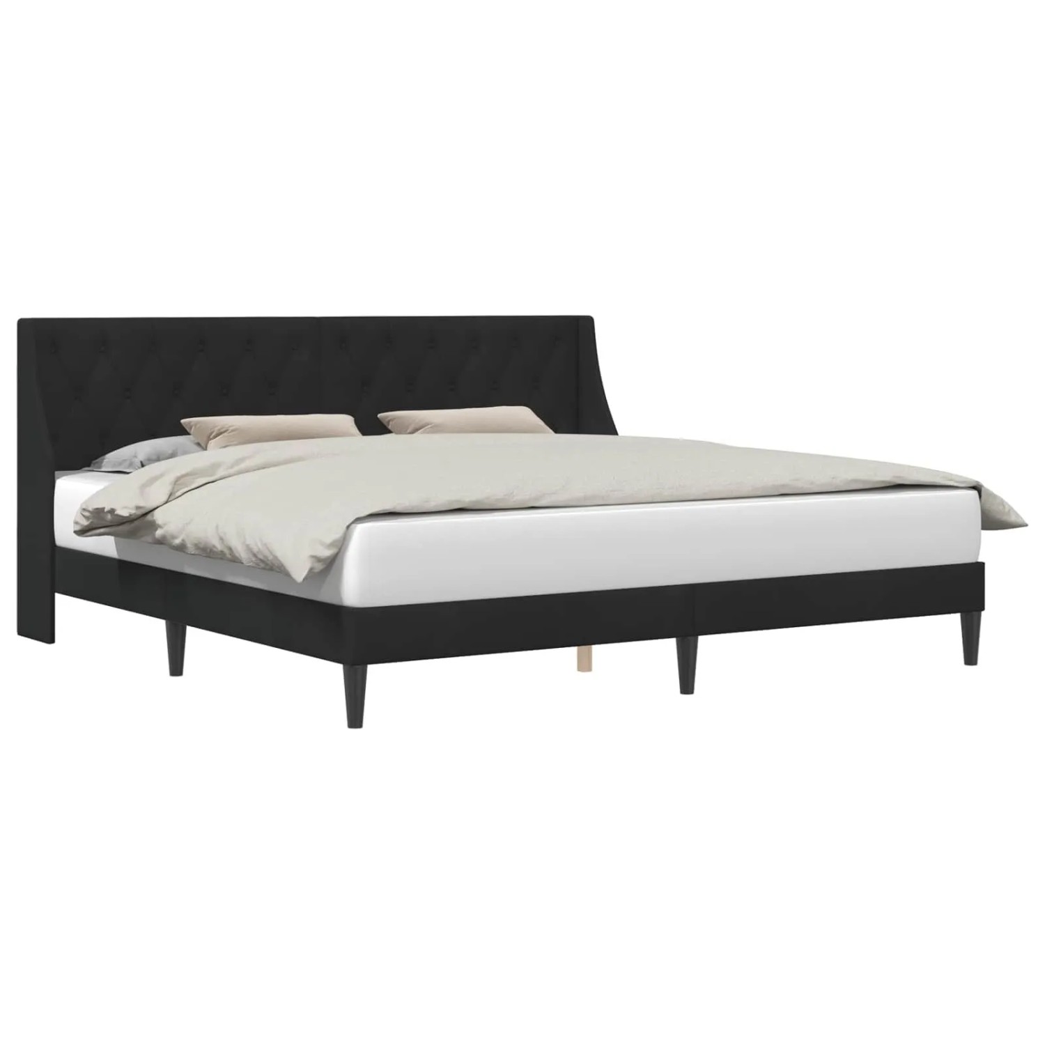 vidaXL Bettrahmen mit Kopfteil Schwarz 200 x 200 cm Samt 42027452