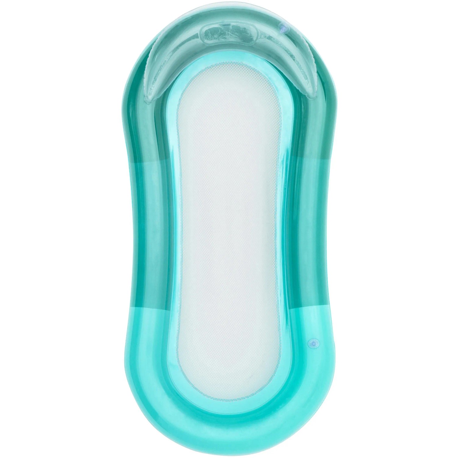 Türkisfarbene Bestway Aqua-Lounge Wasserhängematte mit Netzliegefläche.
