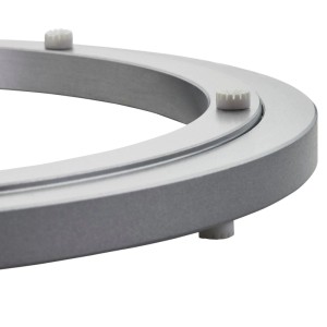 SOTECH Drehkranz aus silbernem Aluminium mit Kunststoff-Füßen, Ø304mm, belastbar bis 300kg.