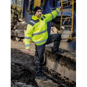 Gelbe Piloten Warnschutzjacke TT Job Gr. 2XL mit Reflexstreifen für hohe Sichtbarkeit.