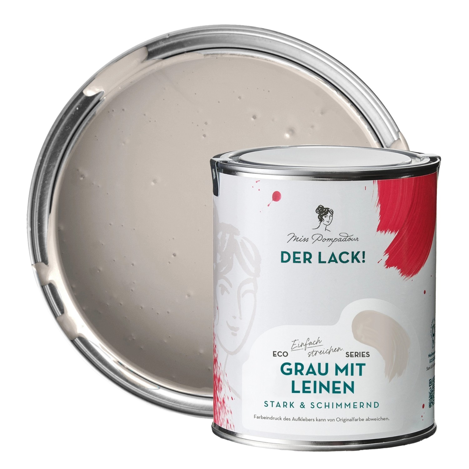 Thumbnail - MissPompadour Holzfarbe Grau mit Leinen 1L Seidenmatte Möbelfarbe Innen & Außen