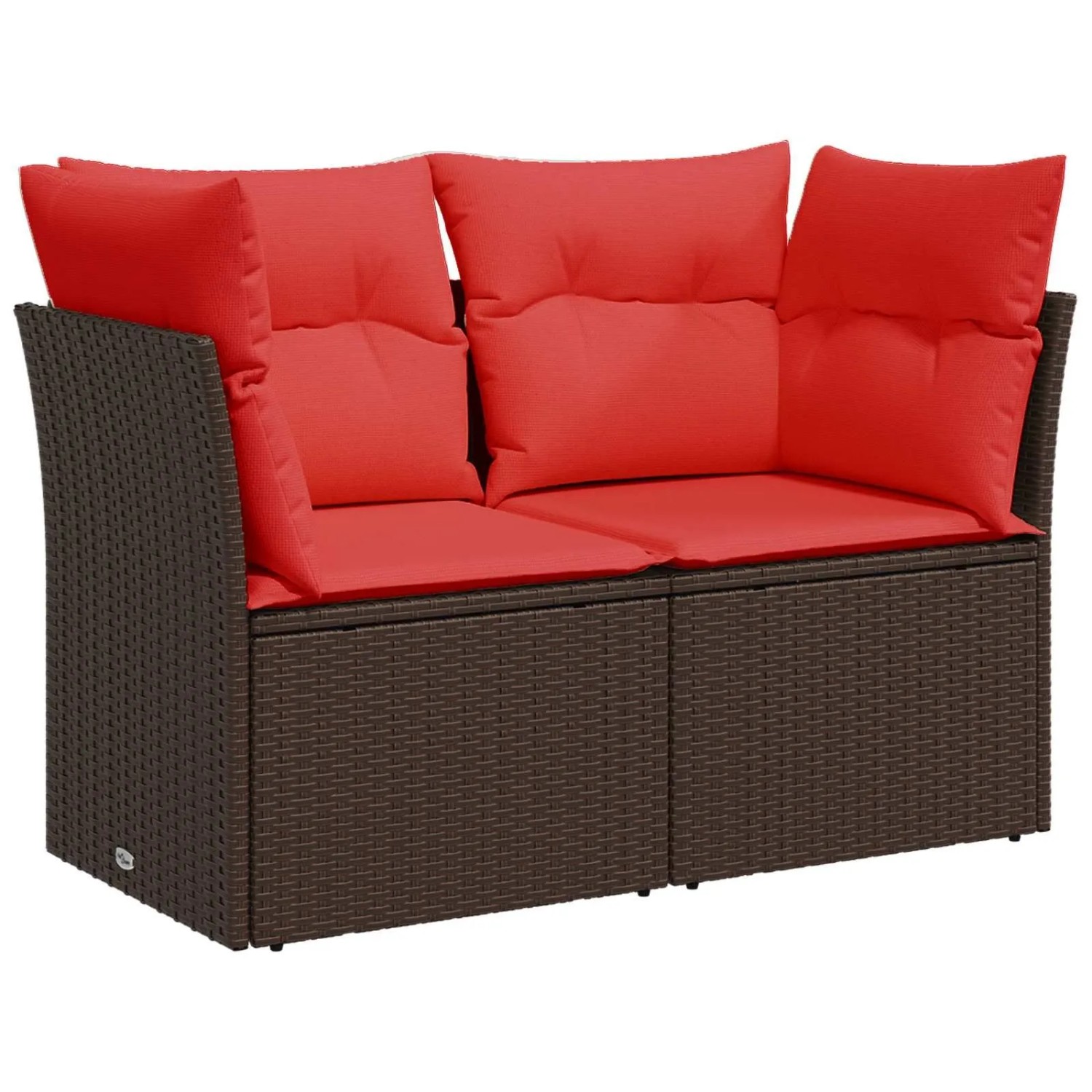 vidaXL Gartensofa mit Kissen 2-Sitzer Braun Poly Rattan 366226