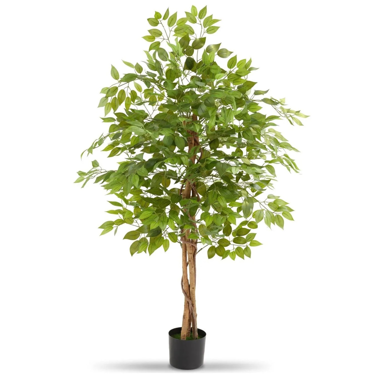 Tectake Künstlicher Ficusbaum Fida Verschiedene Größen Detailliert und Naturgetreu  70 x 70 x 160 cm Grün