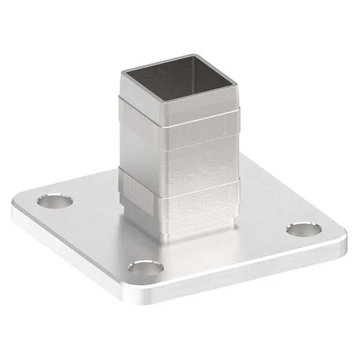 FeNau Wand Und Bodenanker Mit Rändelung Maße 100x100x8mm Für Rohr 40x40x2,0mm V2A