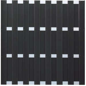 GroJa Sichtschutzzaun Element Quadratisch Anthrazit, 180x180cm, mit senkrechten Lamellen. Sichtschutz für Garten.