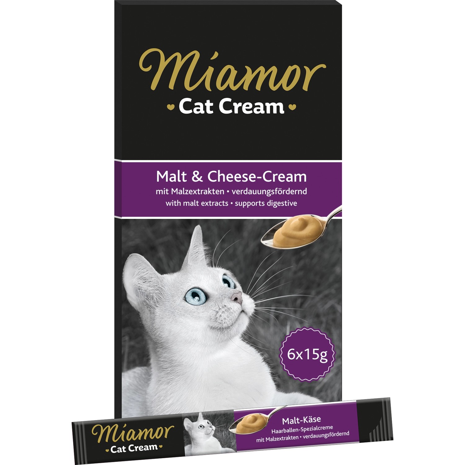 Miamor Katzen-Snack Cat Snack Malt und Cheese-Cream 6 x 15 g
