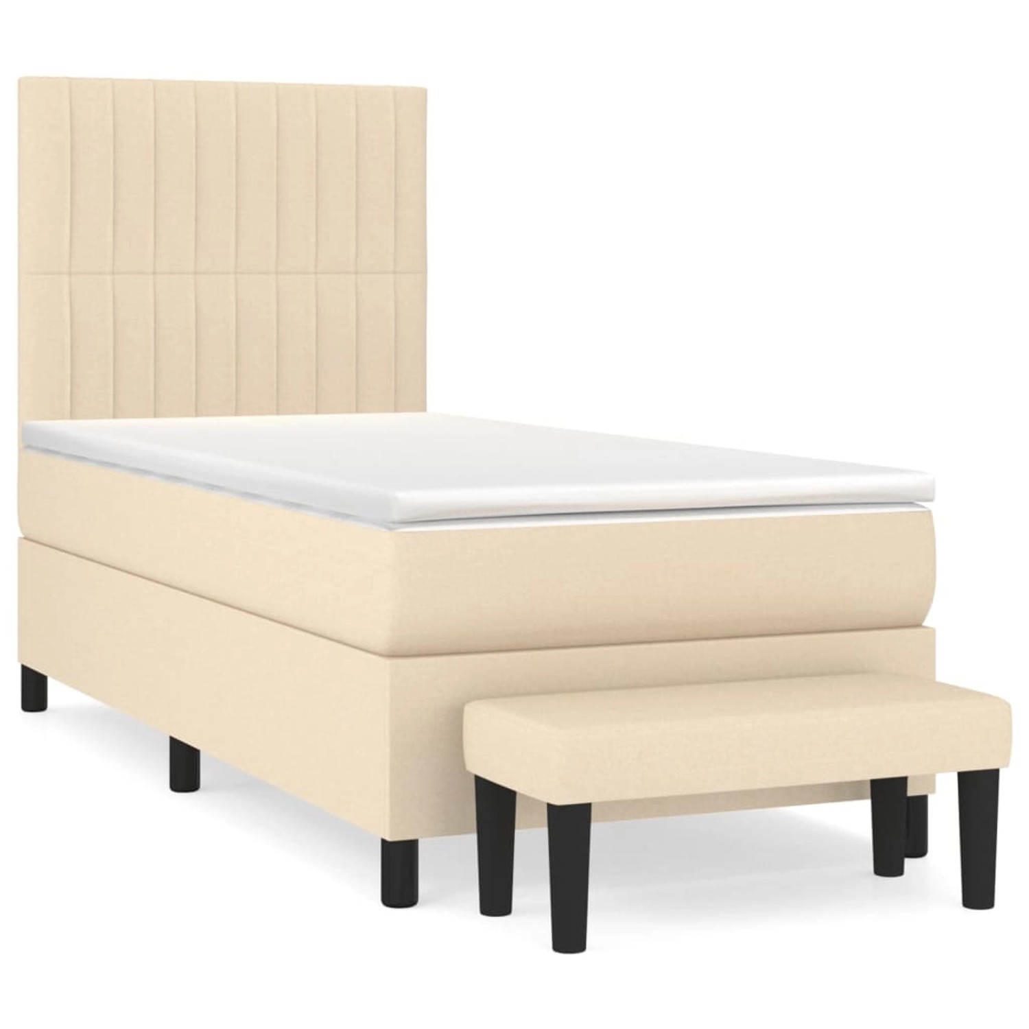 vidaXL Boxspringbett mit Matratze Creme 90x200 cm Stoff1392960 günstig online kaufen