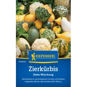 Kiepenkerl Zierkürbis Deko Mischung: Vielfältige Zierkürbisse in verschiedenen Farben und Formen.