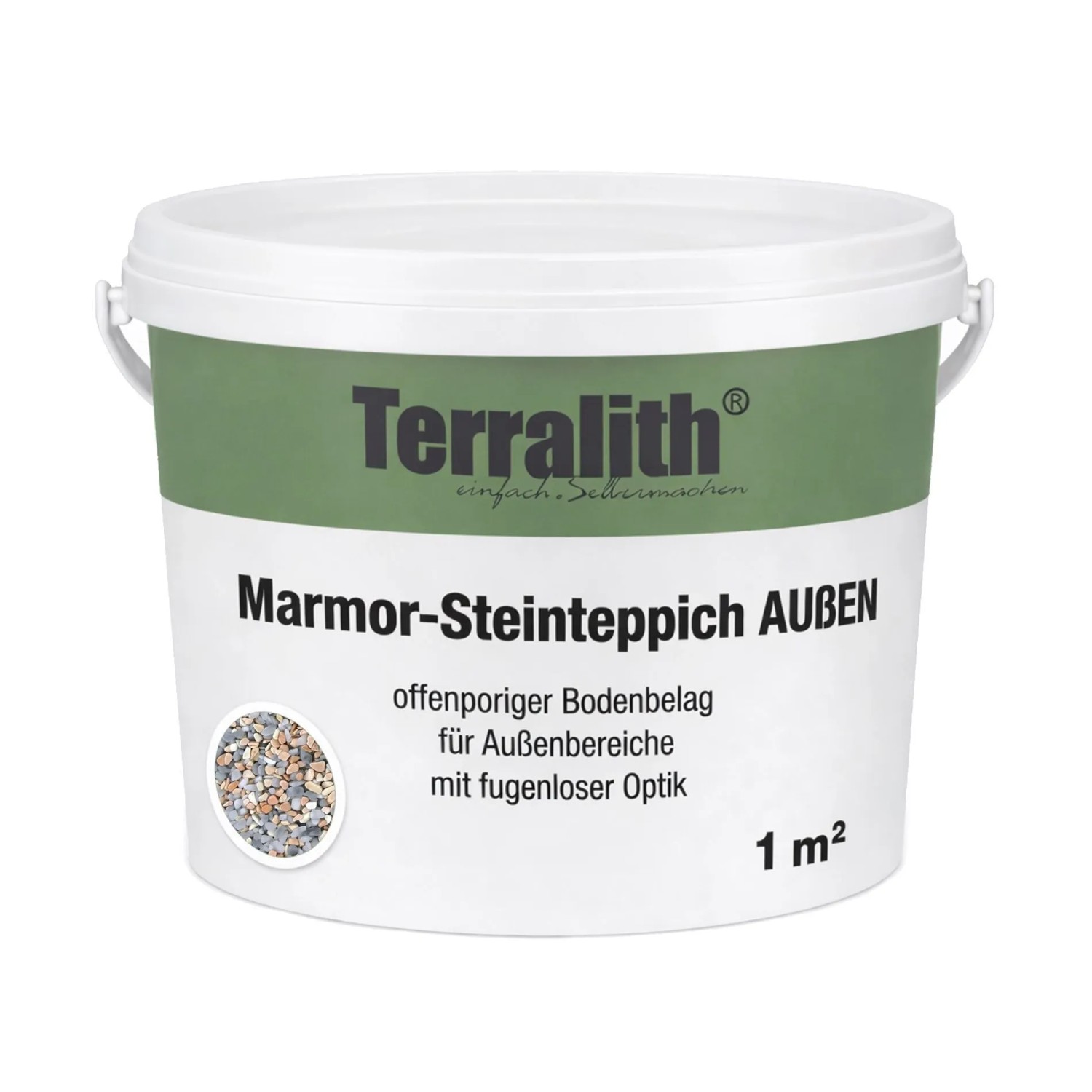 Terralith Marmor Steinteppich Mix Bari für 1 m² Außen Mittel 4-6 mm