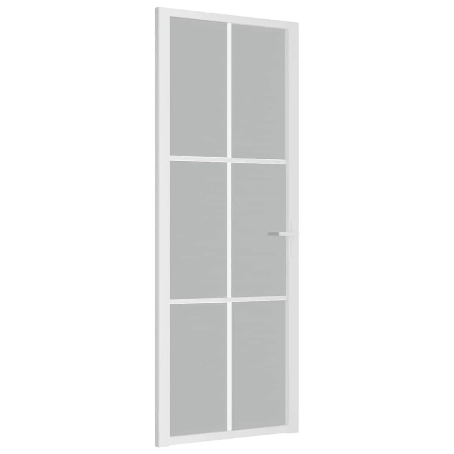 vidaXL Innentür 76x201,5 cm Weiß Mattglas und Aluminium 350580