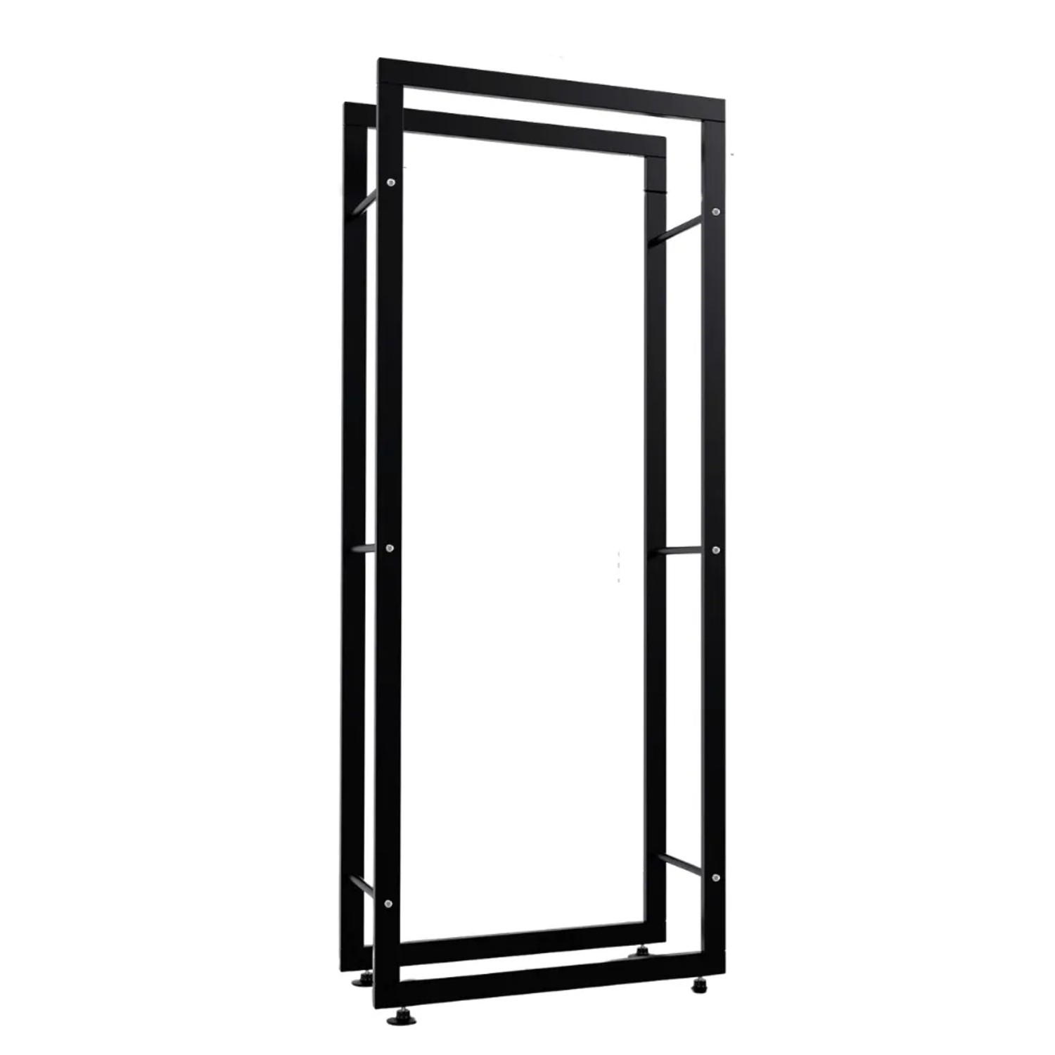 DELUKE Kaminholzregal Innen Metall SATLO Brennholzregal Innen Kaminholzständer Feuerholzregal Schwarz 25x60x150cm