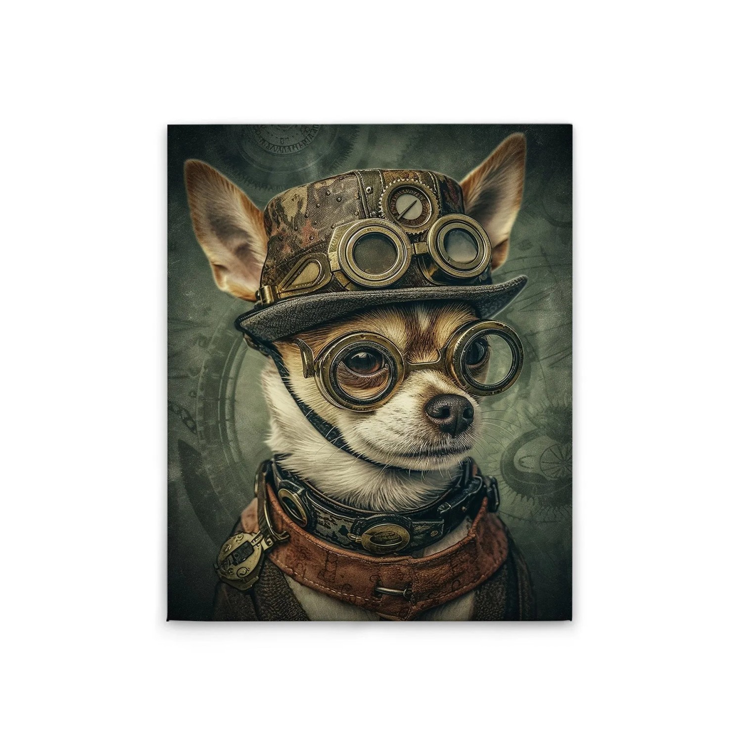 Tadessi Leinwandbild - M1-No.52270 - Steampunk Hund - 40 x 50 cm - Quadratisch