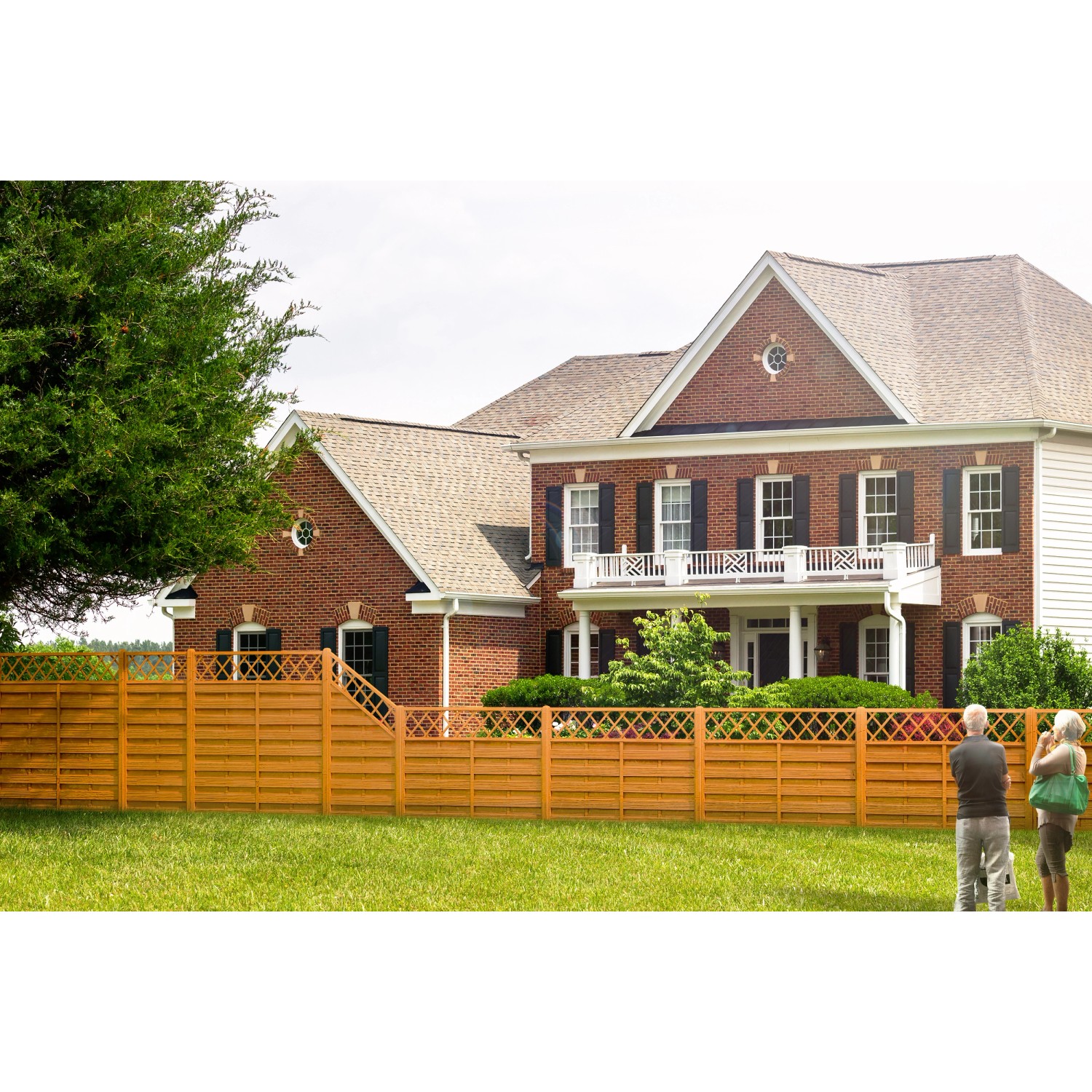 Andrewex SichtschutzzaunElement Country Pinienfarben lasiert 120 x 180