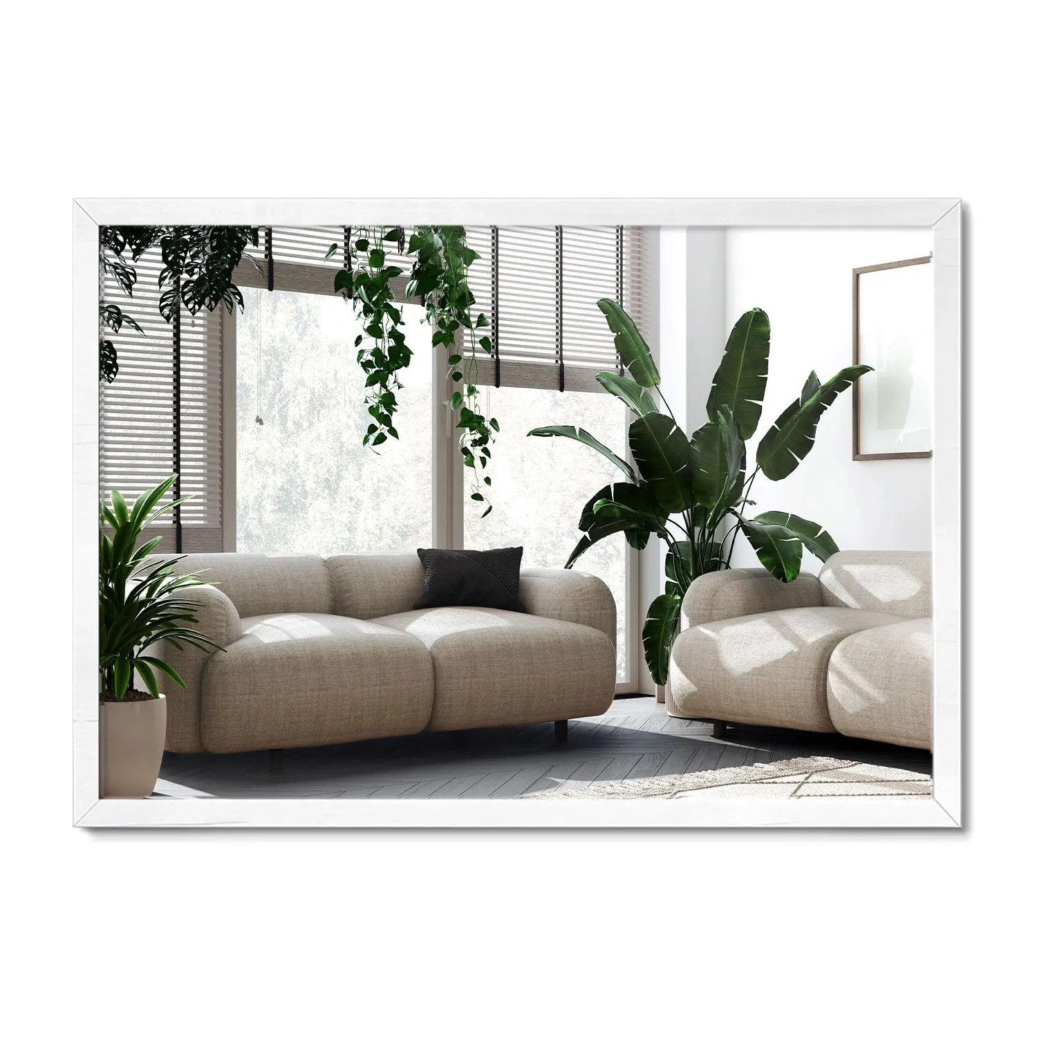 Wallfluent Rechteckiger Spiegel Mit Rahmen 50x70 cm Spiegel Rechteckig Weißer Rahmen Garderobenspiegel Mit Rahmen