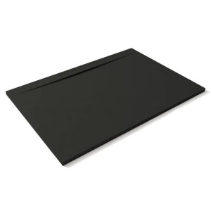 Schwarze, extra flache Stano Mineralguss Duschwanne Lyra, 85x140cm.