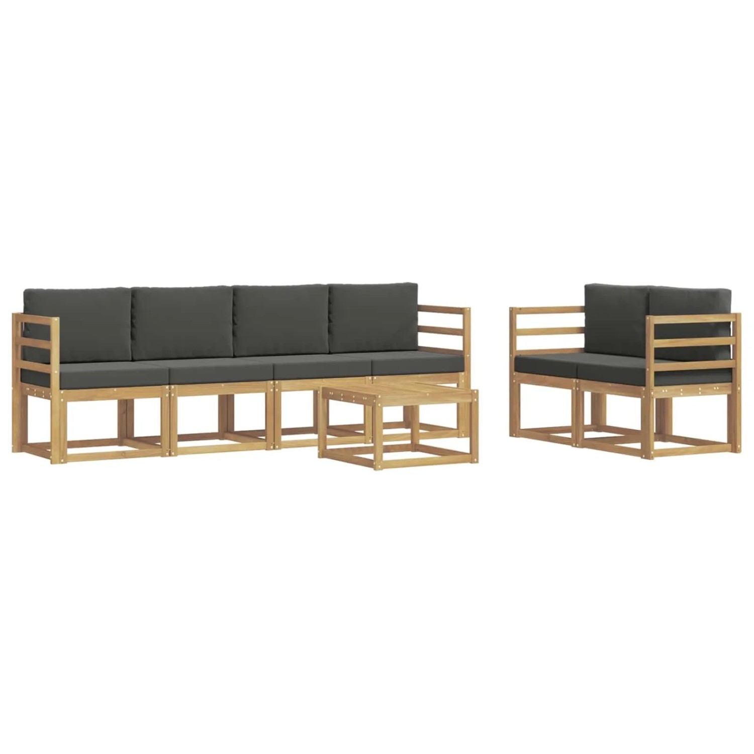vidaXL Outdoor-Sofagarnitur mit Kissen 7-Tlg Weiß und Anthrazit 3387266
