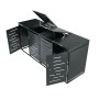 Juskys Mülltonnenbox Arel für 4 Tonnen, Metall, abschließbar, mit aufklappbarem Dach und Belüftung.