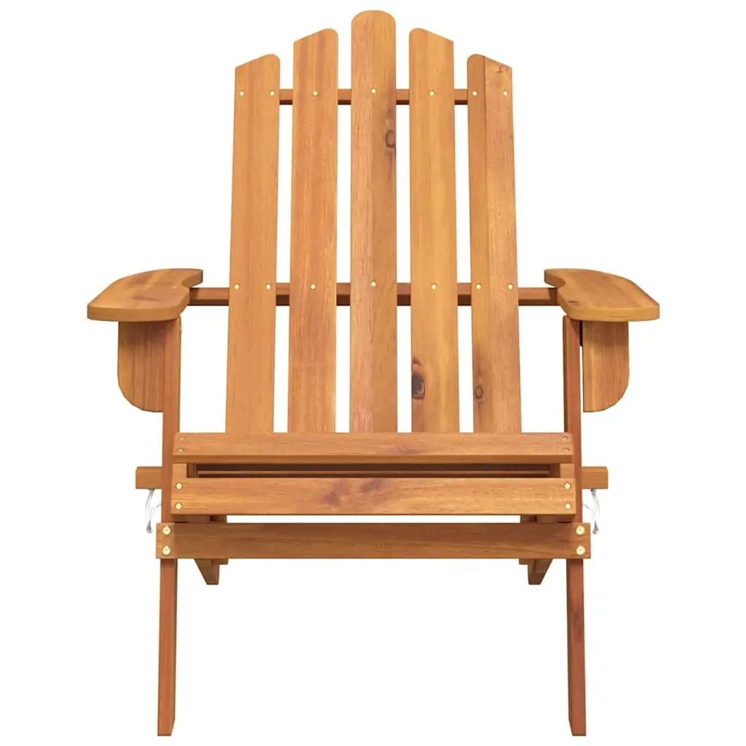 Adirondack-Gartenstuhl aus massivem Akazienholz mit Naturöl-Finish. Klassisches Design für Garten & Terrasse.