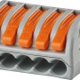 Wago Verbindungsklemme, 5-polig, grau-orange, für bis zu 4 mm² Kabel, 40 Stück